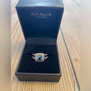 David Yurman Blue Topaz 7mm Petite Albion Ring